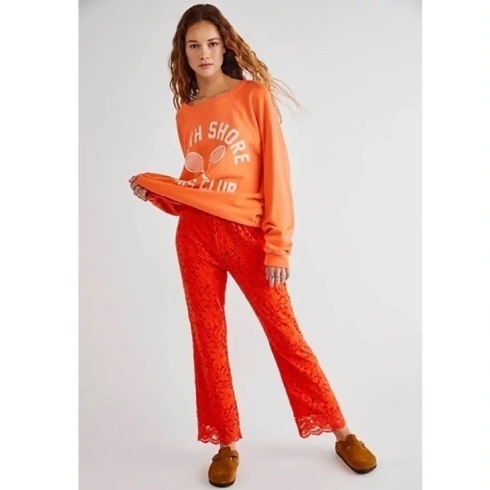 Wild Laces Pull-On Crop Flare Pants FREE PEOPLE
